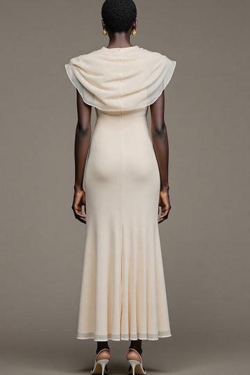 Robe à col cape sirène ivoire